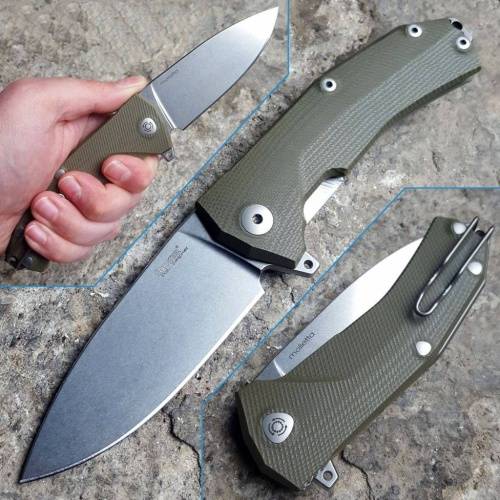 5891 Lion Steel KUR GR G10 Green Flipper фото 17